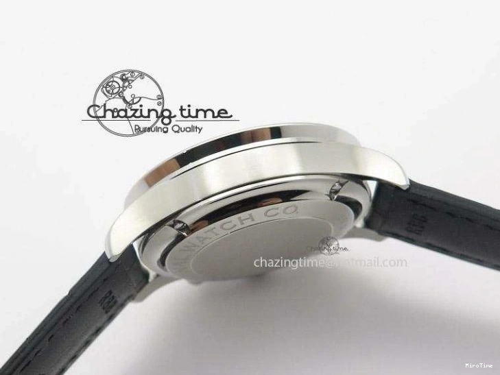 MIROTIME 0104 Unique Portuguese 40mm Chrono SS Map Dial on Black Leather Strap A 7393